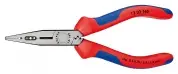 Плоскогубцы электрика, L-160 мм, чёрные, 2-комп. рукоятки (KNIPEX)