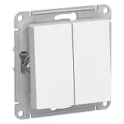 2-клавишный выключатель, сх.5, 10АХ, механизм, Белый