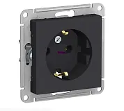 Розетка без заземления со шторками, 16А, механизм, КАРБОН