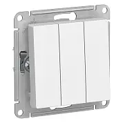 3-клавишный выключатель, сх.1+1+1, 10АХ, механизм, Белый