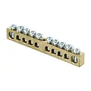 Шина PEN "ноль-земля" (8х12мм) 14 отверстий латунь крепеж по краям EKF PROxima