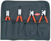 Набор щипцов для внутренних и внешних стопорных колец, 4 предмета (KNIPEX)