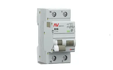 Дифференциальный автомат DVA-10 1P+N 10А (B) 100мА (A) 10кА EKF AVERES