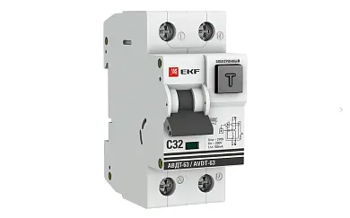 Дифференциальный автомат АВДТ-63 32А/100мА (характеристика C, электронный, тип АС) 6кА EKF PROxima