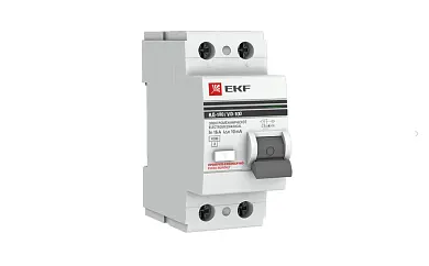 Устройство защитного отключения УЗО ВД-100 2P 50А/30мА (электромеханическое) EKF PROxima