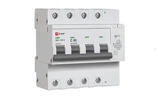 Дифференциальный автомат АД-4 40А/100мА (хар. C, AC, электронный) 6кА EKF PROxima