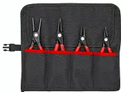 Набор щипцов прецизионных для внутренних и внешних стопорных колец, 4 предмета (KNIPEX)