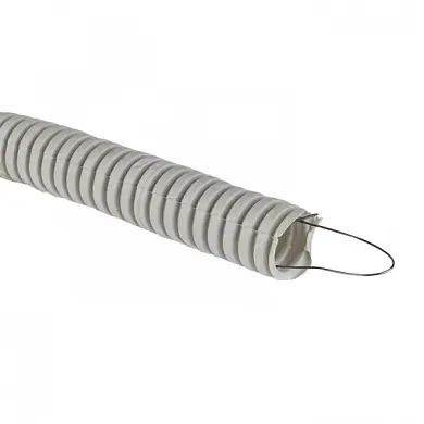 Труба гофр. ПВХ с протяжкой d20 мм (100 м) серая EKF-Plast