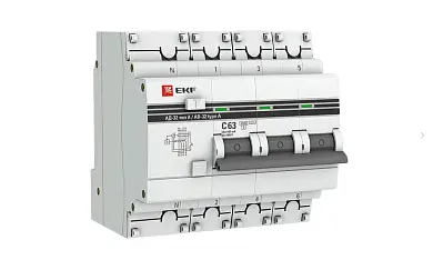 АД-32 3P+N 63А (С) 100мА тип (А) эл. 4,5кА EKF PROxima