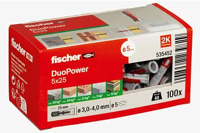 Универсальный дюбель DUOPOWER 5х25 (уп. 100шт) Fischer