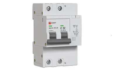 Дифференциальный автомат АД-2 S 32А/100мА (хар. C, AC, электронный) 6кА EKF PROxima