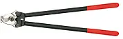 Кабелерез, рез: кабель D 27 мм (150 мм, AWG 5/0), L-600 мм, стальной корпус, чёрный, обливные рукоятки (KNIPEX)