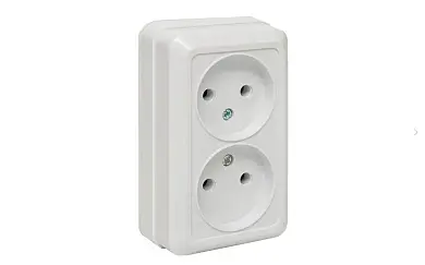 Рим Розетка 2-местная 10А без заземления керам. белая EKF PROxima