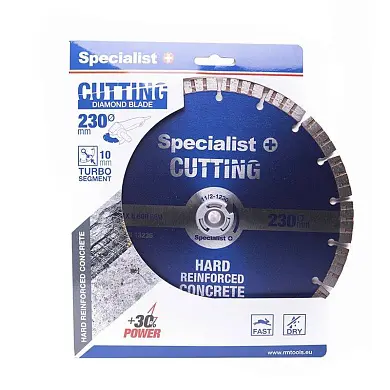 Алмазный отрезной диск 230х22,2 (сегмент 10мм) по бетону и камню Профи