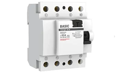 Устройство защитного отключения УЗО ВДT-40 4P 63А/300мА (электронное)  Basic