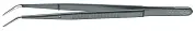 Пинцет прецизионный с направляющим штифтом, тонкие губки под 45°, L-155 мм, пружинная сталь, чёрная лакировка  (KNIPEX)