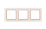Стокгольм Рамка 3-местная белая с линией цвета красный EKF PROxima