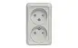 Рим Розетка 2-местная 10А без заземления белая с защ. штор. EKF