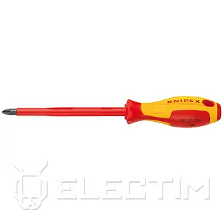 Отвёртка VDE 1000V Pozidriv PZ0, длина стержня 60 мм, L-162 мм (KNIPEX)