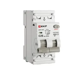 Диф. автомат АВДТ-63N 1P+N 25А (C) 100мА (AC) эл 6кА PROXIMA EKF
