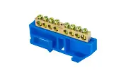Шина "0" N (8х12мм) 8 отверстий латунь синий изолятор на DIN-рейку EKF PROxima