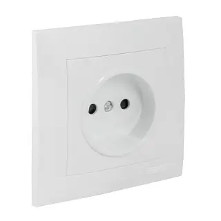 Валенсия розетка 1-местная б/з 10А белая с защ. штор. EKF PROxima