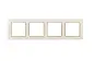 Стокгольм Рамка 4-местная белая с линией цвета шампань EKF PROxima
