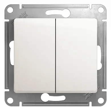 2-клавишный выключатель, сх.5, 10АХ, механизм, ПЕРЛАМУТР