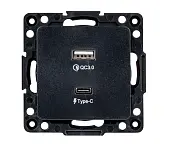 Стокгольм Механизм Розетки с 2USB type-A + type-C черный EKF PROxima