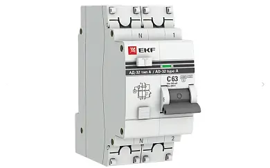 АД-32 1P+N 63А (С) 100мА тип (А) эл. 4,5кА EKF PROxima