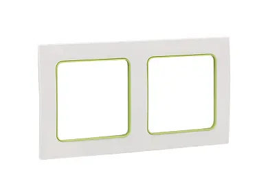 Стокгольм Рамка 2-местная белая с линией цвета зеленый EKF PROxima
