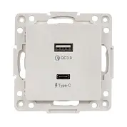 Стокгольм Механизм Розетки с 2USB type-A + type-C белый EKF PROxima