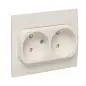Стокгольм Розетка 2-местная б/з 10А белая с защ. штор. EKF PROxima