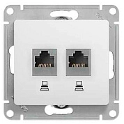 ШЭ Глосса Роз.двойная (комп+комп) RJ45+RJ45, кат.5е (бел, б/рамки) GSL000185KK