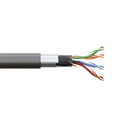 Кабель витая пара TERACOM PRO Cat.5E F/UTP 4 пары solid внешний 24AWG оболочка LDPE цвет черный (упак. 305м)