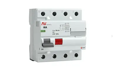 Устройство защитного отключения DV 4P 80А/100мА (AC) EKF AVERES