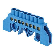 Шина "0" N (8х12мм) 8 отверстий латунь синий нейлоновый корпус комбинированный EKF PROxima