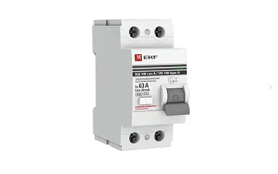 Устройство Защитного Отключения ВД-100 2P 63А/ 30мА (эл-мех, тип А) EKF PROxima