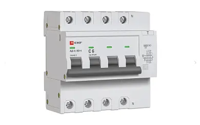 Диф. автомат 4Р 6А 10мА тип АС х-ка C эл. 6кА АД-4 EKF