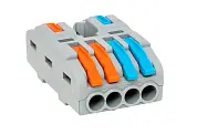 Строительно-монтажная клемма СМК 222-424 разветвительная 4 выхода 0,08-4 мм2 EKF
