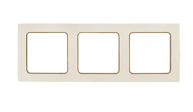 Стокгольм Рамка 3-местная белая с линией цвета шампань EKF PROxima