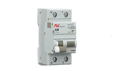 Дифференциальный автомат DVA-10 1P+N 20А (C) 100мА (A) 10кА EKF AVERES