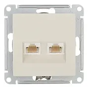 ATLAS РОЗЕТКА двойная компьютерная RJ45+RJ45, кат.5E, механизм, БЕЖЕВЫ