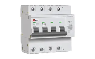 Дифференциальный автомат АД-4 10А/ 30мА (хар. C, AC, электронный) 6кА EKF PROxima