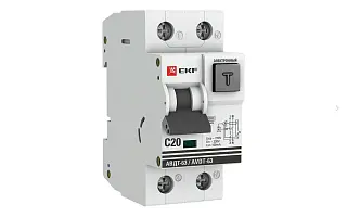 Диф. автомат 20А 100мА х-ка C эл. тип A 6кА АВДТ-63 EKF PROxima