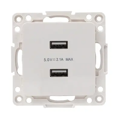 Стокгольм Механизм Розетки USB 2-местной 2,1А белый EKF PROxima