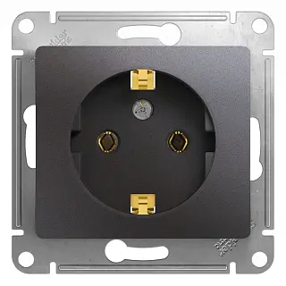 Розетка с заземлением,16А, 250В, механизм, ГРАФИТ