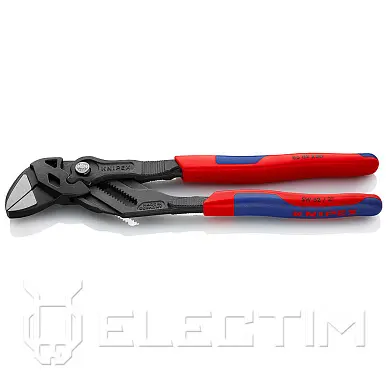 Клещи переставные - гаечный ключ, 52 мм (2"), L-250 мм, Cr-V, серые, 2-комп. рукоятки (KNIPEX)