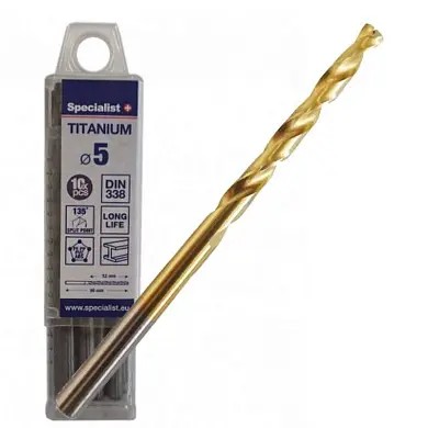 Сверло по металлу 5мм титан 10шт
