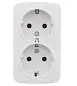 Минск Розетка 2-местная ОП 16А с заземлением белая EKF